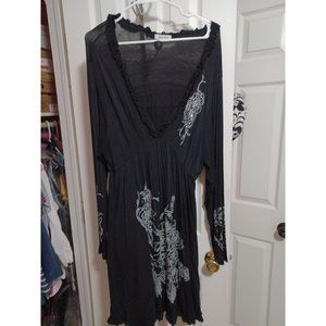 Womens black dress with design